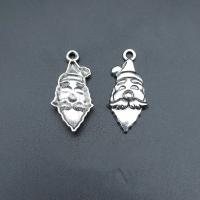 Zinc Alloy Christmas Pendants, Santa Claus, antique silver color plated, vintage & DIY Approx 