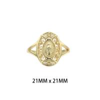 Messing Fingerring, goldfarben plattiert, Modeschmuck & für Frau, 21*21*0.2mm, verkauft von PC