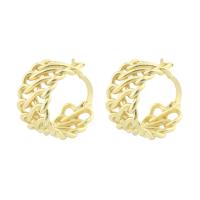 Brass Hoop Earring, gold color plated, fashion jewelry & for woman 