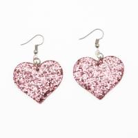 Resin Zinc Alloy Earring, with Zinc Alloy, Heart, Korean style & for woman 