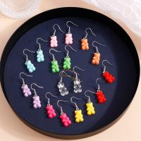 Resin Drop Earring, Bear, fashion jewelry & for woman 