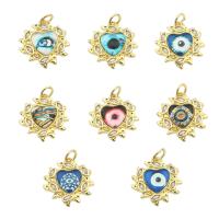 Moda Mal Ojo Pendiente, metal, chapado en color dorado, Joyería & diferentes patrones para la opción & para mujer & con diamantes de imitación, 25x20x0.5mm, agujero:aproximado 0.4mm, Vendido por UD