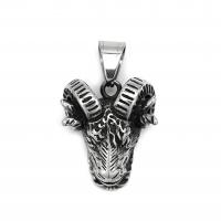 Pendentifs d'animaux en acier inoxydable , Acier inoxydable 304, Vintage & pour homme, couleur originale Vendu par PC