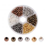 Perles de fer, avec Boîte en plastique, Rond, Placage, DIY & 6 cellules, couleurs mélangées, 4mm Environ 1.5mm, Environ îte, Vendu par boîte