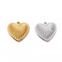 Stainless Steel Heart Pendants, 304 Stainless Steel, Vacuum Ion Plating, DIY 