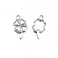 Zinc Alloy Clover Pendant, Four Leaf Clover, antique silver color plated, vintage & DIY & hollow Approx 