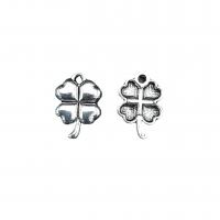 Zinc Alloy Clover Pendant, Four Leaf Clover, antique silver color plated, vintage & DIY Approx 