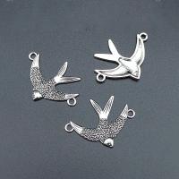 Animal Zinc Alloy Connector, Bird, antique silver color plated, durable & break proof & DIY & 1/1 loop Approx 