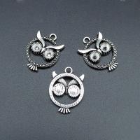 Zinc Alloy Animal Pendants, Owl, antique silver color plated, durable & break proof & DIY & hollow Approx 