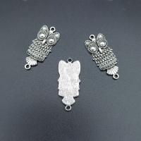 Animal Zinc Alloy Connector, Owl, antique silver color plated, durable & break proof & DIY & 1/1 loop Approx 