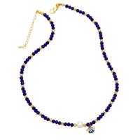 Collier Evil Eye bijoux, laiton, avec cristal, avec 5cm chaînes de rallonge, Mauvais œil, Placage ionique sous vide, bijoux de mode & pavé de micro zircon, plus de couleurs à choisir cm, Vendu par PC