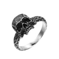 Anillo de dedo de acero Titanium de, Partículas de acero, Calavera, estilo punky & diverso tamaño para la opción & para hombre, color original, 11mm, tamaño:7-13, Vendido por UD