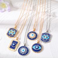 Collier Evil Eye bijoux, alliage de zinc, avec 2inch chaînes de rallonge, Mauvais œil, Placage, unisexe & styles différents pour le choix & émail Environ 19.7 pouce, Vendu par PC