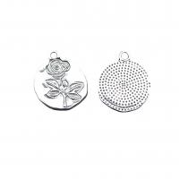 Zinc Alloy Jewelry Pendants, Flat Round, antique silver color plated, vintage & DIY Approx 