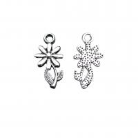 Zinc Alloy Jewelry Pendants, Flower, antique silver color plated, vintage & DIY Approx 