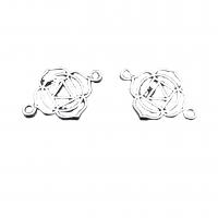 Hollow Zinc Alloy Connector, Rose, antique silver color plated, vintage & DIY & 1/1 loop Approx 