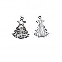 Zinc Alloy Christmas Pendants, Christmas Tree, antique silver color plated, vintage & DIY Approx 