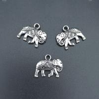 Pendentifs animaux en alliage de zinc, éléphant, Plaqué de couleur d'argent, durable & DIY Environ Vendu par sac