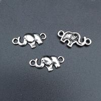 Animal Zinc Alloy Connector, Elephant, antique silver color plated, durable & DIY & 1/1 loop Approx 