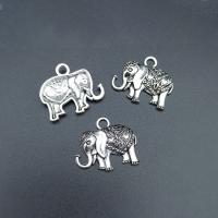 Pendentifs animaux en alliage de zinc, éléphant, Plaqué de couleur d'argent, durable & DIY Environ Vendu par sac