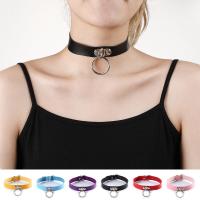 Ожерелье Мода Choker, Искусственная кожа, с цинковый сплав, ювелирные изделия моды & Женский, Много цветов для выбора, 20mm, длина:Приблизительно 42 см, продается PC