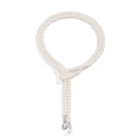 Collier de perles en plastique, perle de plastique, avec Perceuse à eau en verre, fait à la main, bijoux de mode & pour femme, blanc Environ 37 pouce, Vendu par PC