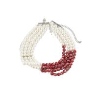 Collier de mode Multi couche, perle de plastique, avec Seedbead & alliage de zinc & Acrylique, avec 2.7inch chaînes de rallonge, fait à la main, bijoux de mode & styles différents pour le choix & pour femme Environ 12.6 pouce, Vendu par PC