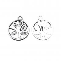 Zinc Alloy Hollow Pendants, Flat Round, antique silver color plated, vintage & DIY Approx 