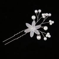 Hair Stick, Zinc Alloy, with Plastic Pearl, fashion jewelry & for woman 