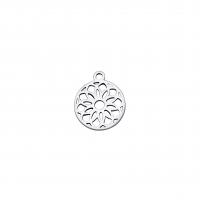 Stainless Steel Flower Pendant, 304 Stainless Steel, Vacuum Ion Plating, DIY & hollow 