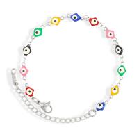 Evil Eye Jewelry Bracelet, Titanium Steel, with 5cm extender chain, plated, fashion jewelry & enamel cm 