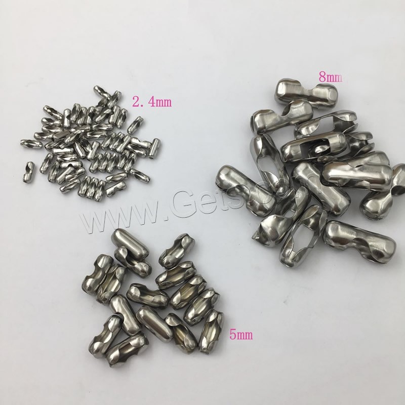 Stainless Steel Ball Chain Connector, with Iron, different styles for choice, original color, 3000PCs/Bag, Sold By Bag