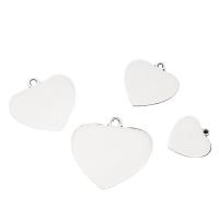 Stainless Steel Heart Pendants, Titanium Steel, DIY original color 