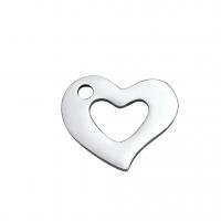 Stainless Steel Heart Pendants, 304 Stainless Steel, Vacuum Ion Plating, DIY & hollow 