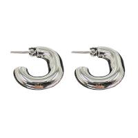 Boucles d'oreilles en acier titane, Placage, bijoux de mode, argent Vendu par paire