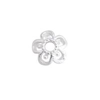 Sterling Silber Perlenkappen, 925er Sterling Silber, Blume, DIY & hohl, Silberfarbe, 5.5x2.5mm, Bohrung:ca. 1.3mm, verkauft von PC