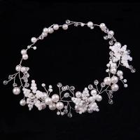 Headband, Zinc Alloy, with Crystal & Plastic Pearl, fashion jewelry & for woman & with rhinestone 