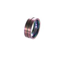 Anillo de dedo de acero Titanium de, Partículas de acero, Recubrimiento iónico al vacío, Joyería & diverso tamaño para la opción & para hombre, multicolor, Vendido por UD