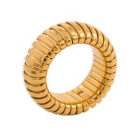 Edelstahl Fingerring, 304 Edelstahl, plattiert, Modeschmuck & verschiedene Größen vorhanden & für den Menschen, goldfarben, 12mm, Größe:8-10, verkauft von PC