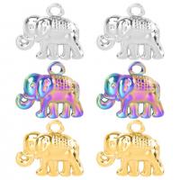 Pendentifs d'animaux en acier inoxydable , Acier inoxydable 304, éléphant, Placage ionique sous vide, chaîne ovale & styles différents pour le choix, plus de couleurs à choisir Environ 1.5mm cm, Vendu par PC