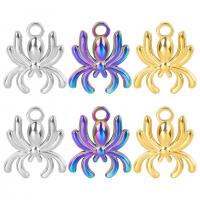 Pendentifs d'animaux en acier inoxydable , Acier inoxydable 304, araignée, Placage ionique sous vide, chaîne ovale & styles différents pour le choix, plus de couleurs à choisir Environ 2mm cm, Vendu par PC