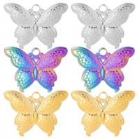 Pendentifs d'animaux en acier inoxydable , Acier inoxydable 304, papillon, Placage ionique sous vide, chaîne ovale & styles différents pour le choix, plus de couleurs à choisir Environ 2mm cm, Vendu par PC