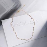 Collier de perles en plastique, alliage de zinc, avec perle de plastique, avec 5cm chaînes de rallonge, bijoux de mode & pour femme, plus de couleurs à choisir Environ 40 cm, Vendu par PC