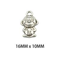 Zinc Alloy Animal Pendants, Monkey, antique silver color plated, DIY Approx 0.2mm 