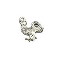 Zinc Alloy Animal Pendants, Cock, antique silver color plated, DIY Approx 0.2mm 