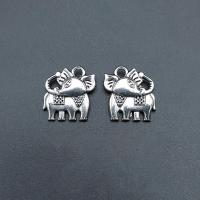 Zinc Alloy Animal Pendants, Elephant, antique silver color plated, durable & Corrosion-Resistant & DIY Approx 