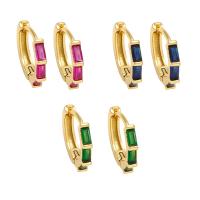 Cubic Zirconia Micro Pave Brass Earring, plated, fashion jewelry & micro pave cubic zirconia 