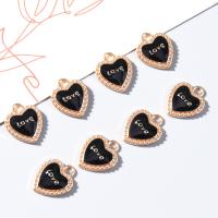 Pendentifs coeur en alliage de zinc, Placage, DIY, noire Environ 2mm Vendu par sac