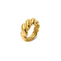 Edelstahl Fingerring, 304 Edelstahl, 18 K vergoldet, Modeschmuck & für Frau, 10mm, Größe:7, verkauft von PC