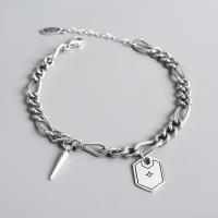 Plata de ley 925 Pulsera, con 1.18inch extender cadena, Joyería & para mujer, longitud:aproximado 6.69 Inch, Vendido por UD